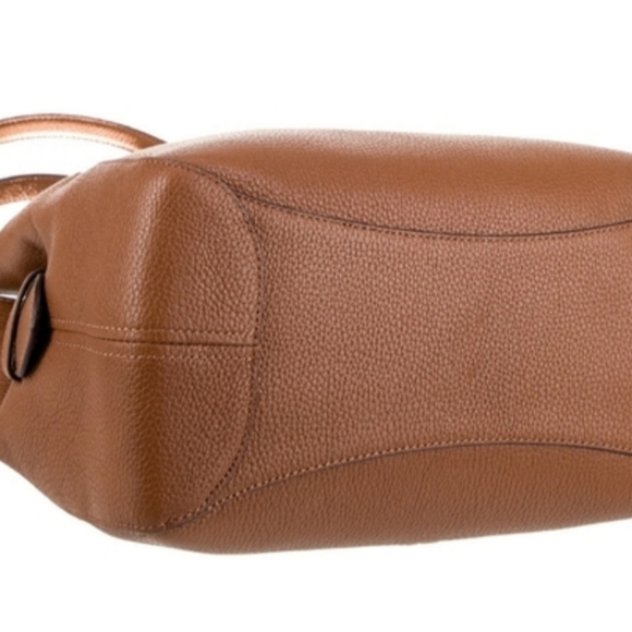 Kate Spade Gingerbread Pebbled Leather Shoulder Bag Leila Triple Compartment - Picture 6 of 11